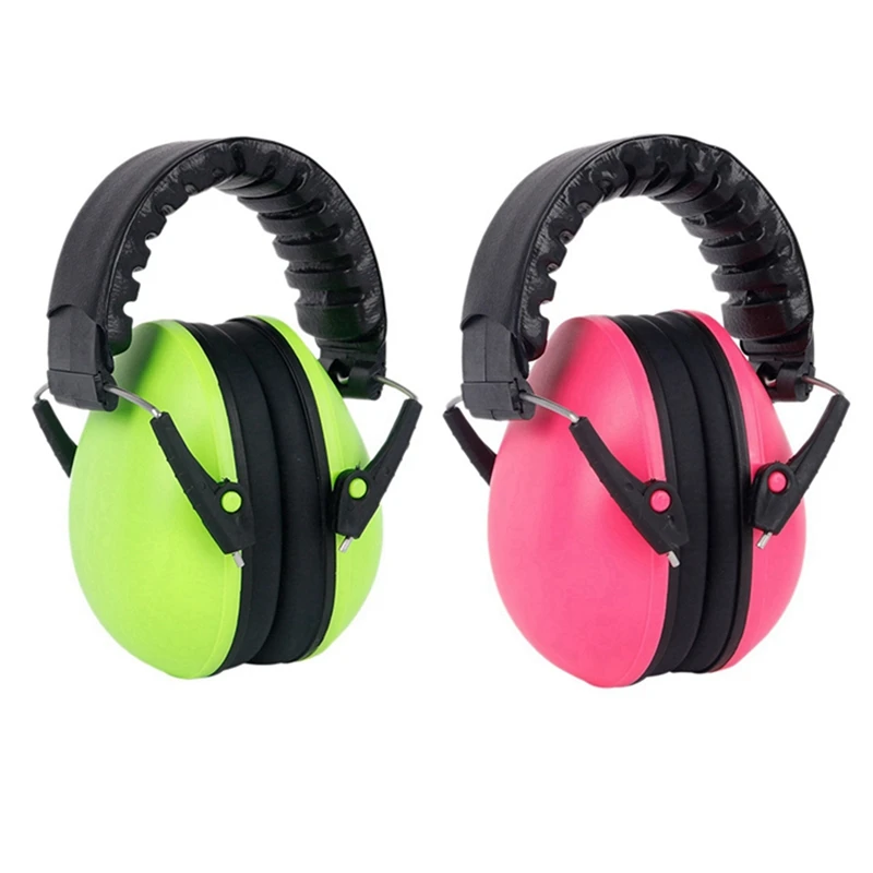 

2X Anti-Noise Ear Muffs Noise Protection Hearing Protection And Noise Cancelling Reduction Ear Muffs Pink & Green