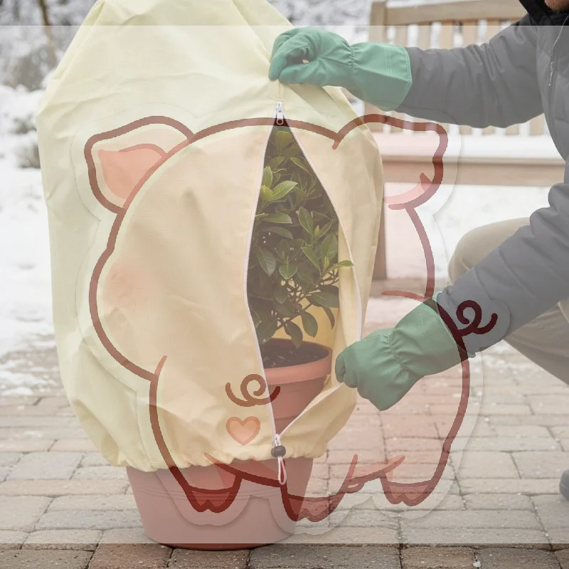 Non-Woven Winter Plant Cover With Zipper Drawstring Frost Protection Bag For Trees Shrubs Against Cold Snow Wind