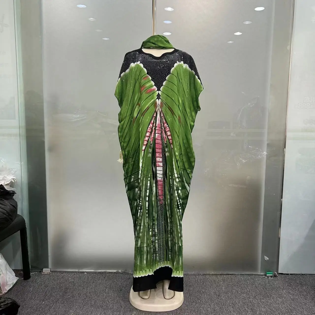 Nova moda verão cachecol diamante casual indústria pesada estampa africana vestido de algodão feminino