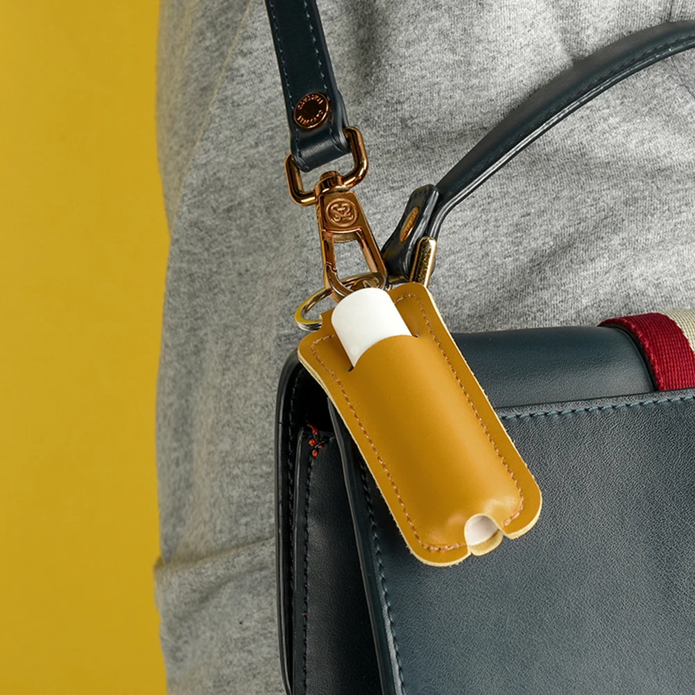 

5 Pcs Keychain Lipstick Storage Bag Small Bottle Sleeve Holder Pouch Elasticity Cover