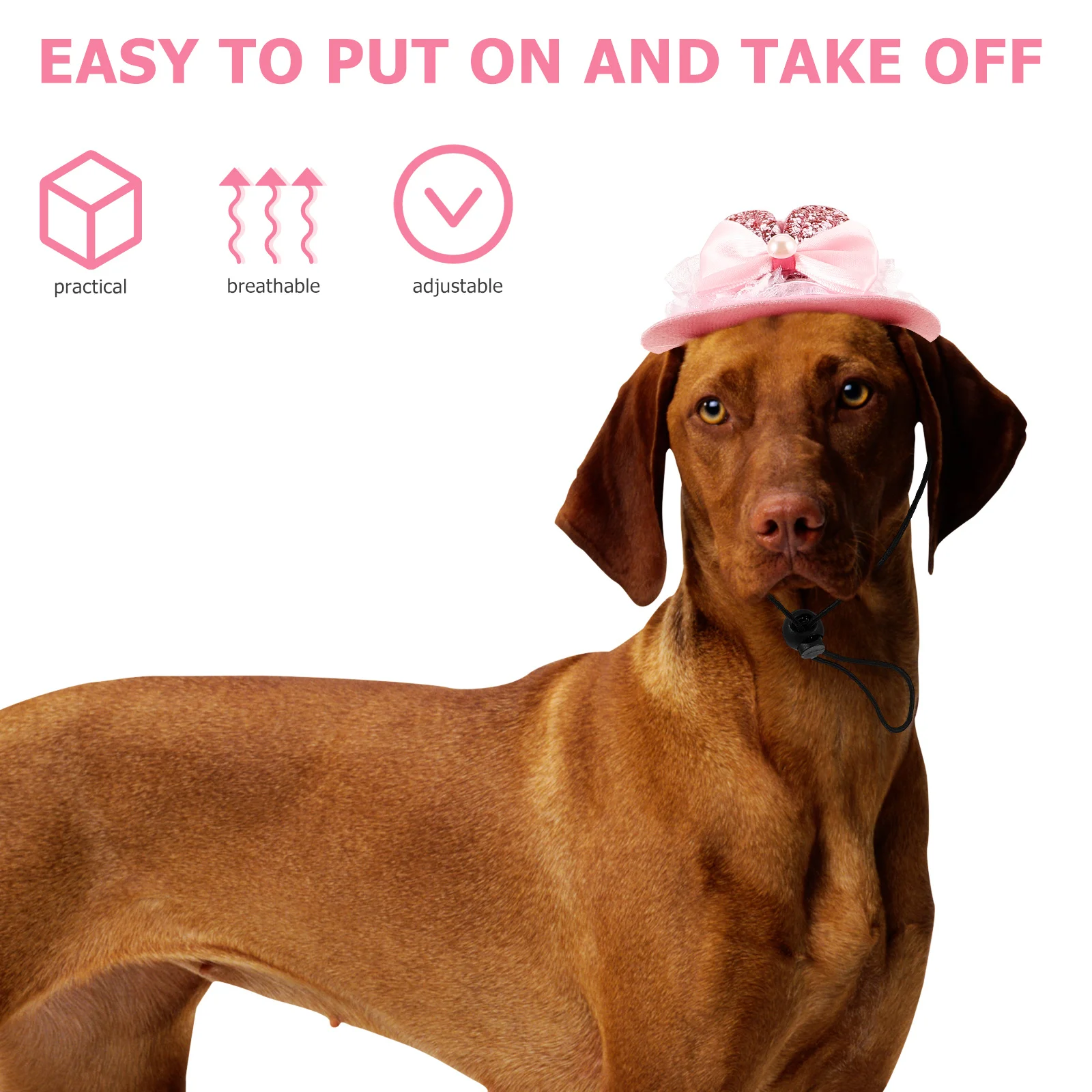 

Festival Pet Hat for Dogs Cats Bunny Ear Bowknot Adjustable Easter Hat for Parties Sun Protection Daily Wear Cute Kitten Dog