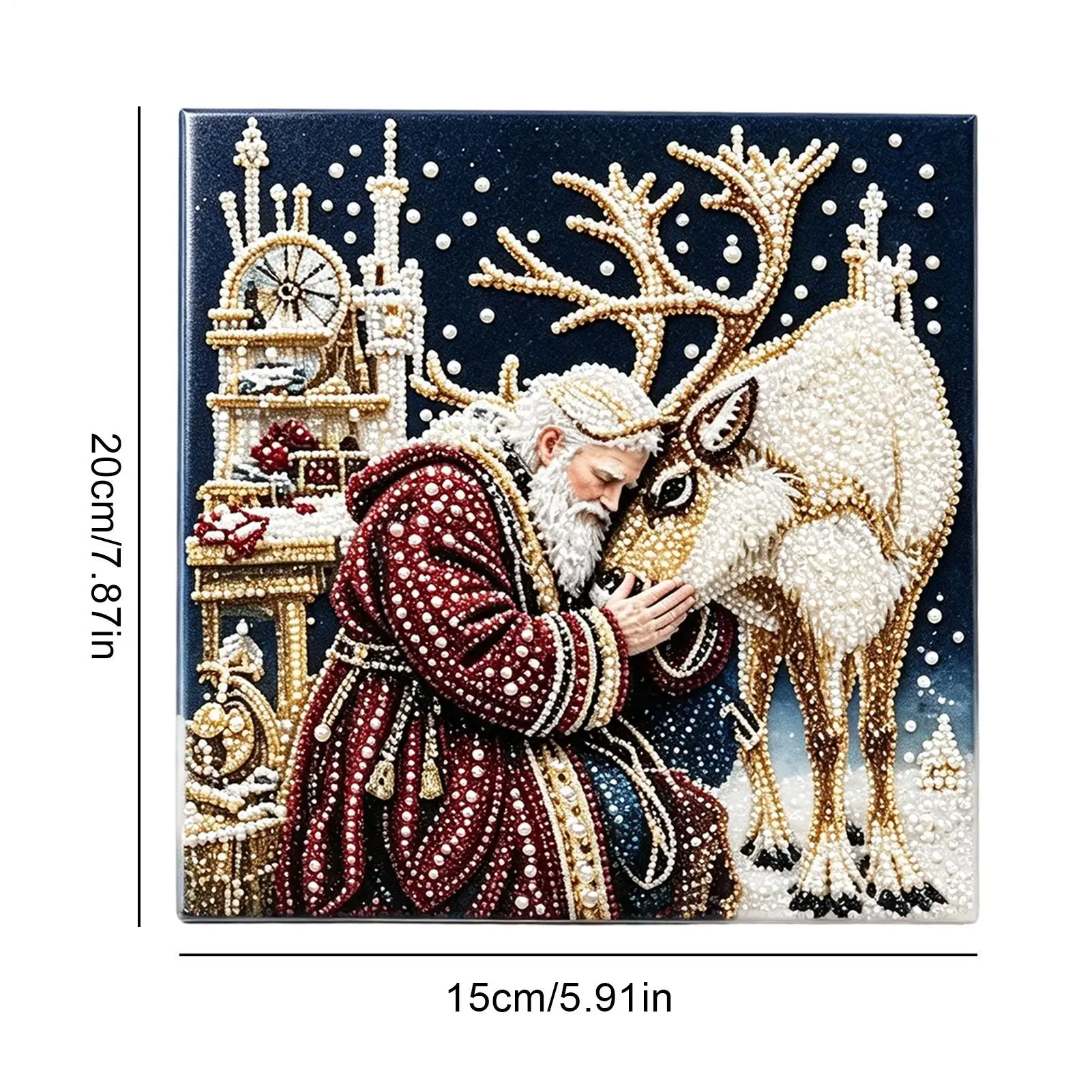 Pearl Painting Kits For Adults Sparkling Winter Festival Wall Decor Christmas Pearl Art Kit For Coffee Shop Fireplace Party - view 6