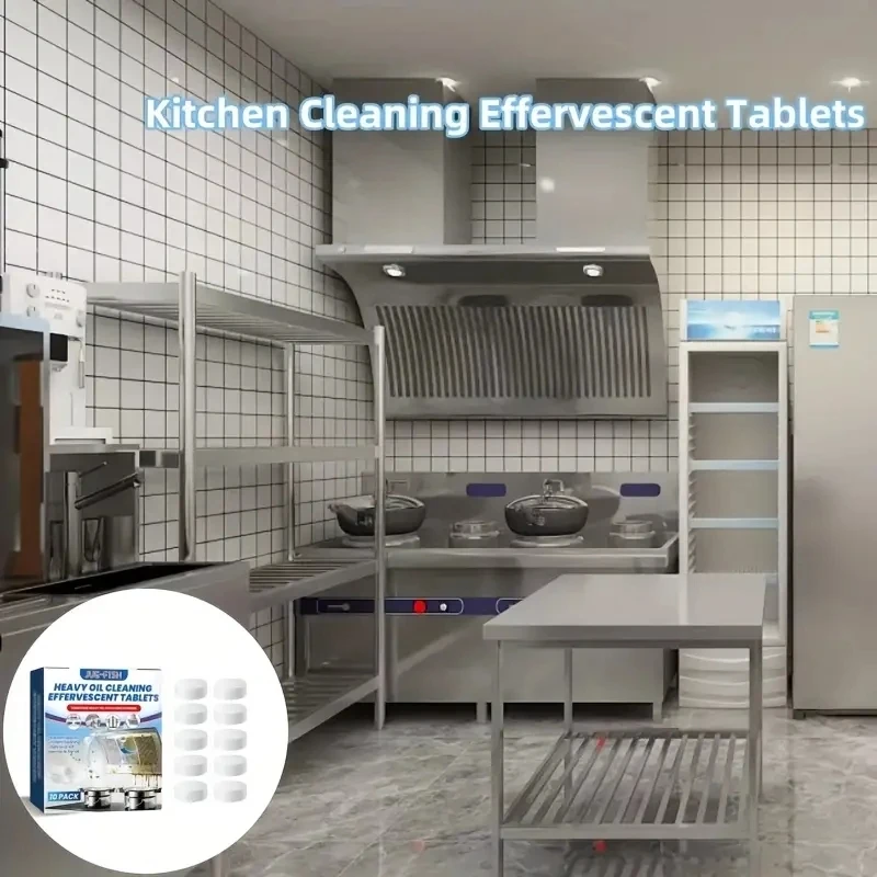 Restaurant kitchen cleaning effervescent tablets, heavy oil stain cleaning effervescent tablets, kitchen range hood cleaning eff