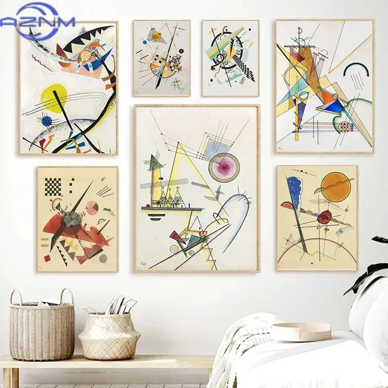 Wassily Kandinsky Geometric Wall Art Poster Prints Modern Abstract Style Canvas Painting Picture for Living Room Home Decor