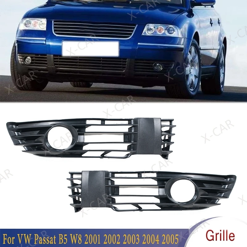 Front Bumper Fog Lamp Grille Foglight Cover Frame For VW Passat B5 W8 2001 2002 2003 2004 2005 3B0853665L 3B0853666L