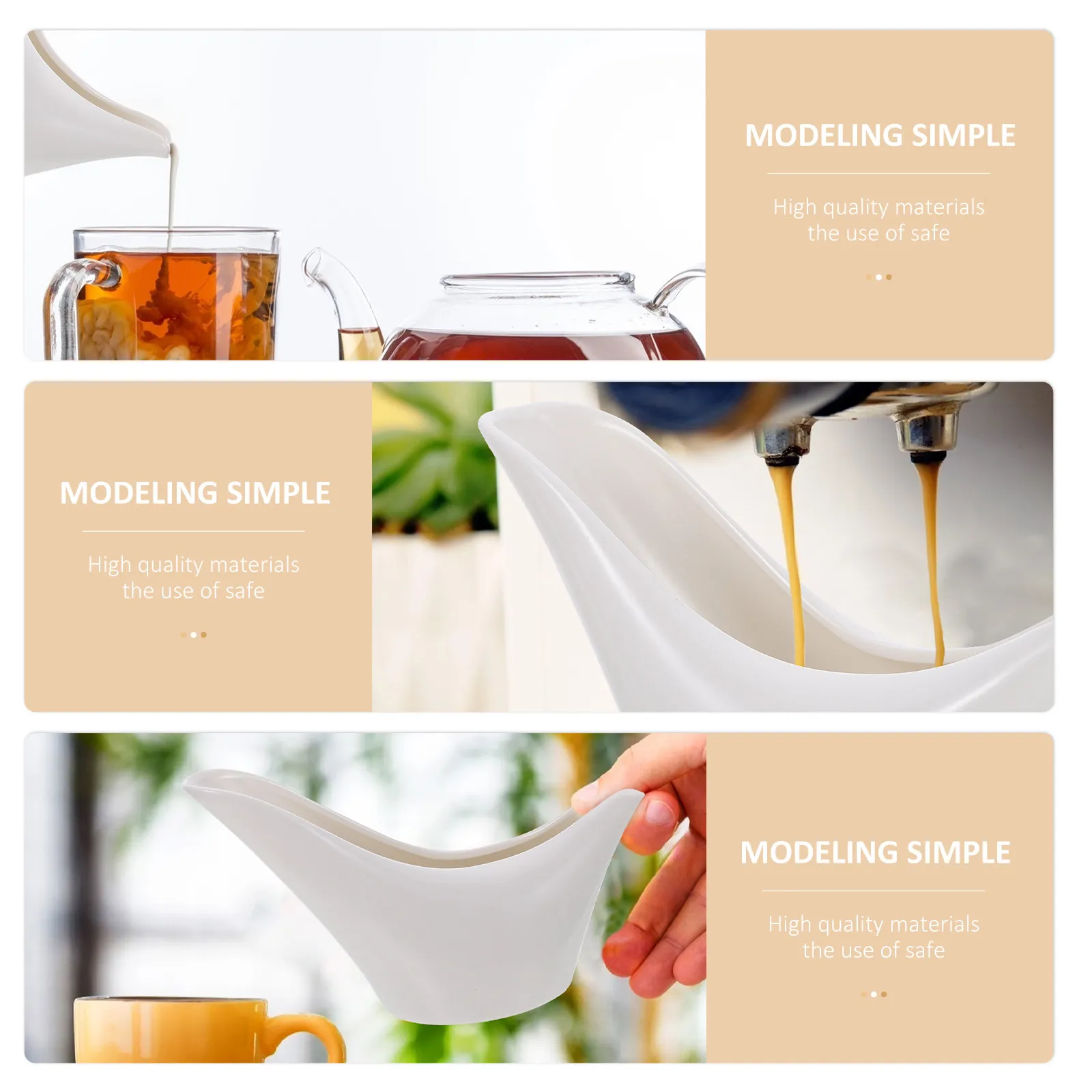 1Pcs Ceramic Gravy Boat Milk Jug Sauce Server for Coffee Cream Dessert Cafes Restaurants Home Kitchen Dishwasher Safe White - view 3