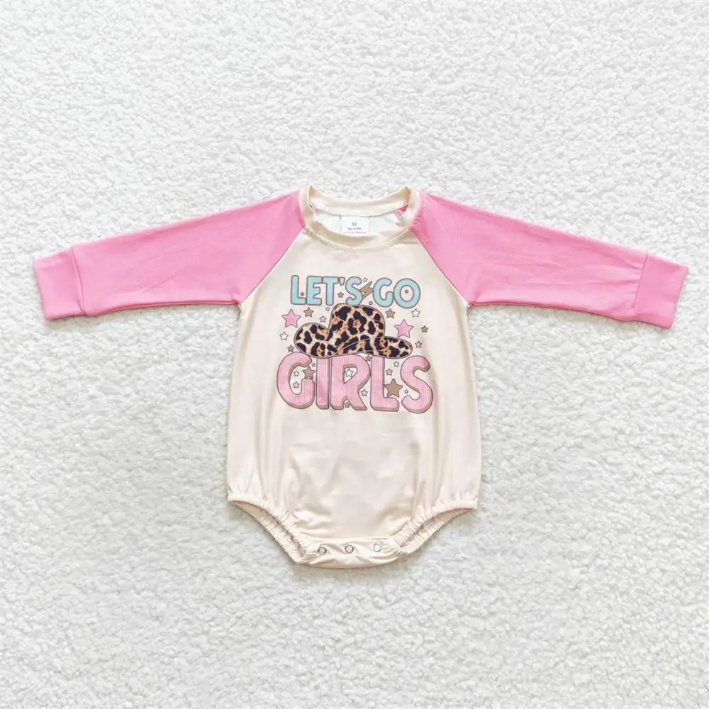 

Wholesale Baby Girl Long Sleeves Romper Kids Toddler Western Snap Button One-piece Newborn Coverall Bubble Bodysuit Hat Jumpsuit