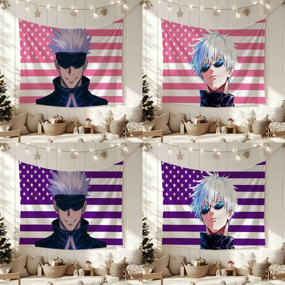 G-Gojo Satoru-S J-Jujutsu Kaisen  Flags Wall Hanging Background Art Banner for Bedroom Home Outdoor Decor