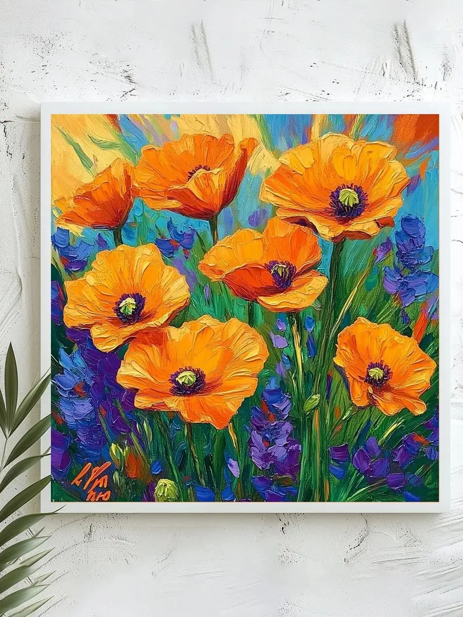 1 Stück 40x40 cm/15,74 Zoll, 11CT/14CT Kreuzstich-Set, DIY Valentinstagsgeschenk, Stickerei-Set für Festlichkeiten, Gelbe Mohnblume Schönheit – Detail 1