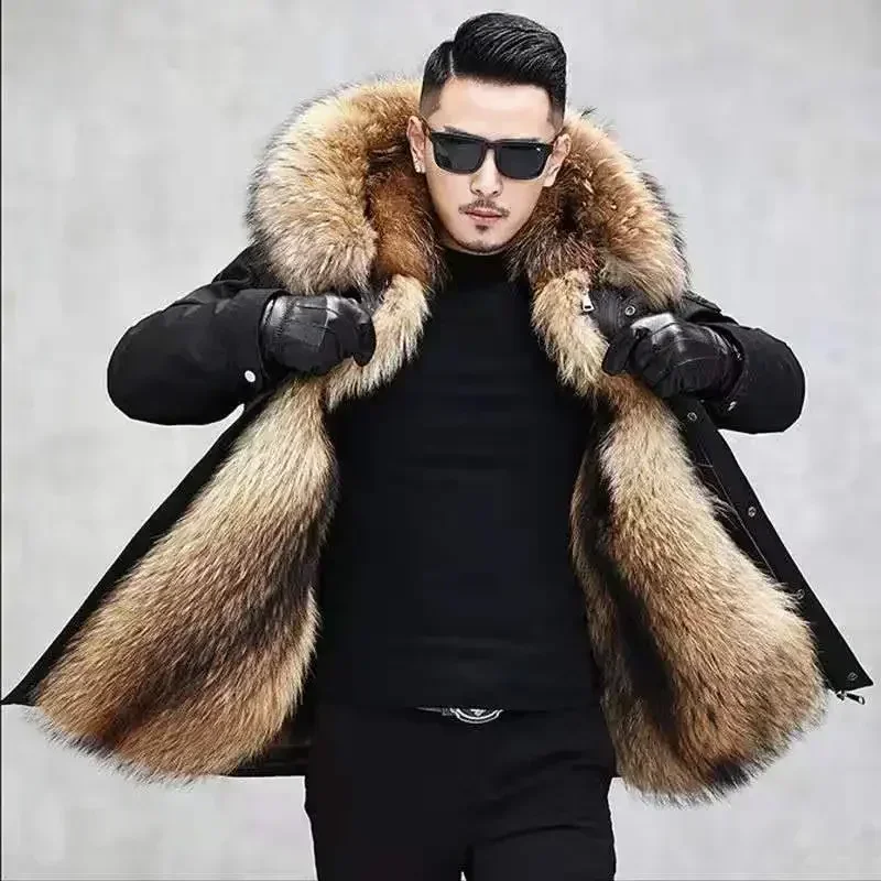 2023  New Casual Winter Men's Down Jacket Fox Fur Men's Coat Coat Men Clothing  Coat  Winter Jackets  Mens Jacket    Men Jacket