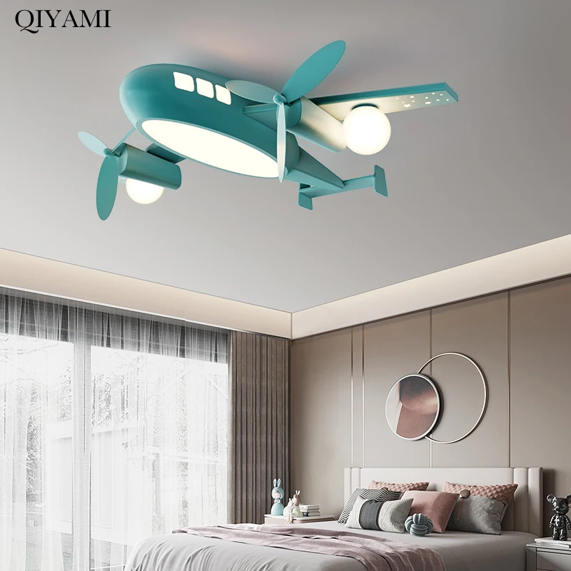 Imagem -02 - Creative Aircraft Model Led Lâmpada do Teto Luzes para o Quarto das Crianças Decoração do Quarto Iluminação Interior