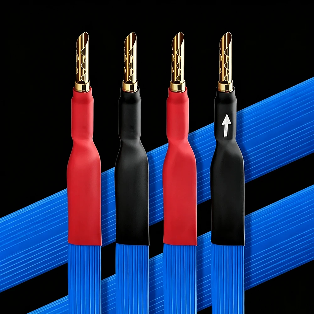 High Quality  Speaker Cable Flatline Loudspeaker Cable Silver-plated 99.9999% OFC Audiophile Hifi Audio Cable Amplifier