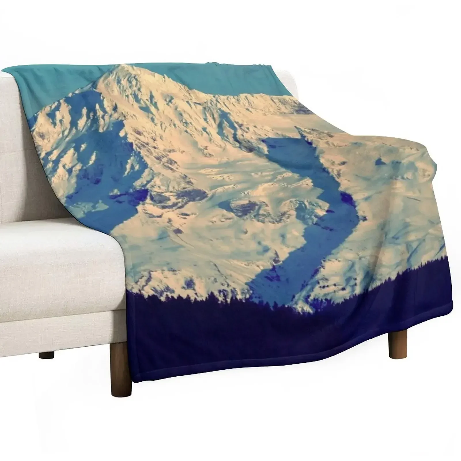 MT. HOOD - AT TWILIGHT Throw Blanket Furry Heavy valentine gift ideas Blankets