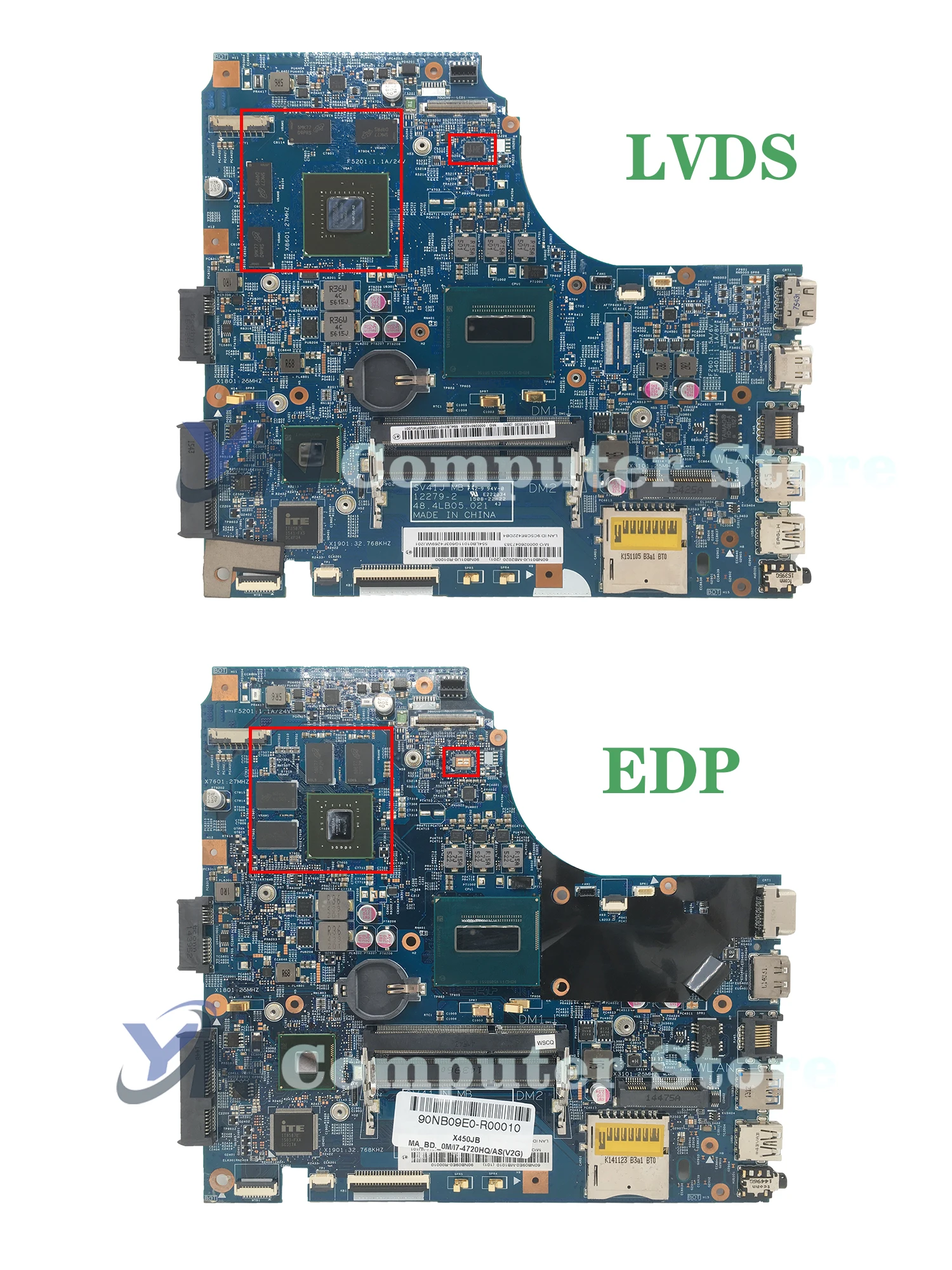 Imagem -02 - Placa-mãe do Portátil para Asus X450j 133201 122792 X450jb X450 X450jn X450jf Sv41jn i5 I74th Cpu Edp ou Lvds