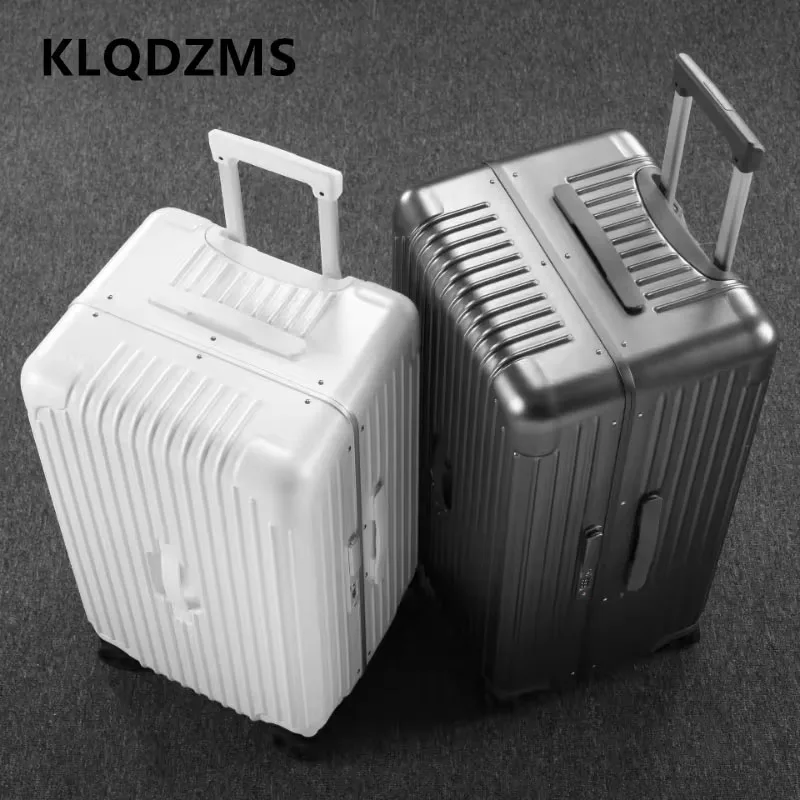 KLQDZMS New Luggage 24 “26” 28 Inches High-capacity Aluminum Frame Trolley Case Men\'s Password Box Universal Wheel Suitcase