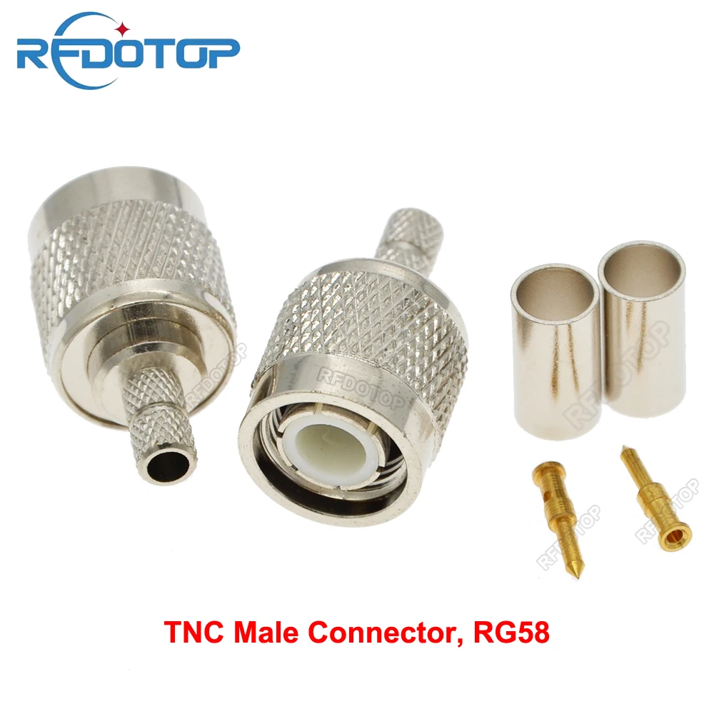 

10PCS/lot TNC Male Plug RF Connector RG58 RG142 RG223 LMR195 Coaxial Cable Wifi Radio Antenna TNC Male Connector High Quality