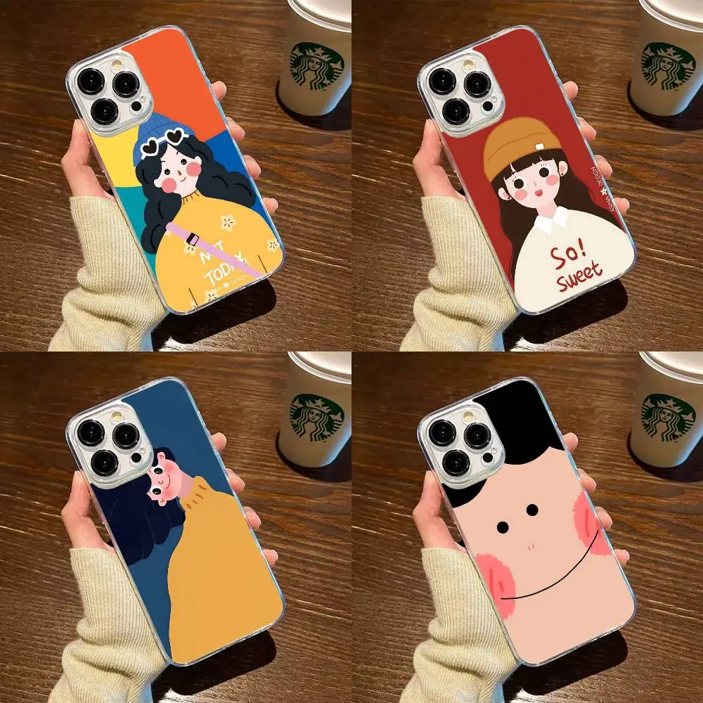 

Literary maiden Phone Case For iPhone17,16,15,14,13,12,11 Plus,Pro Max Soft Transparent Cover