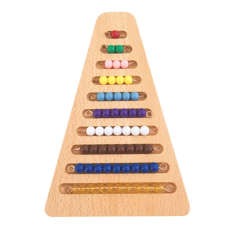 

97BE Montessori 1-10 Bead Stair for Counting Math Manipulatives Materials Preschool Learning Educational Toy for Toddlers