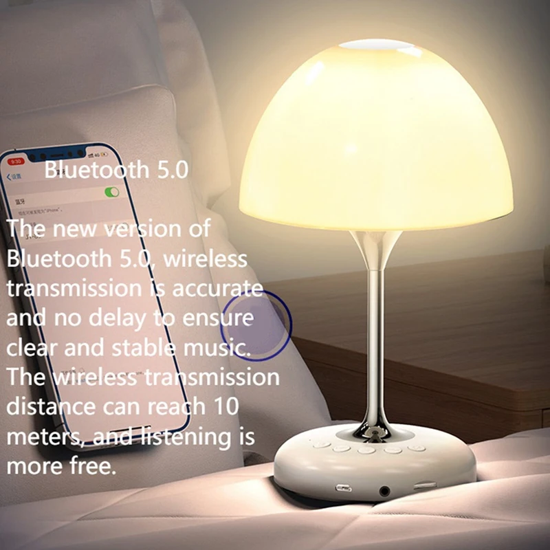 Night Light Bluetooth Speaker, Bluetooth 5.0 Audio 6 Color Light Sound LED Sound Desk Lamp Speaker
