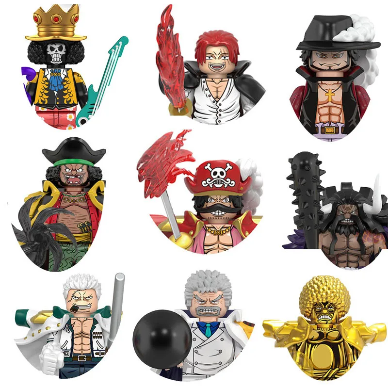 One Piece X0356 X0357Gol D Roger  Japanese Anime Series Cartoon Building Blocks Mini Figures Heads Kids Toys  Luffy Zoro