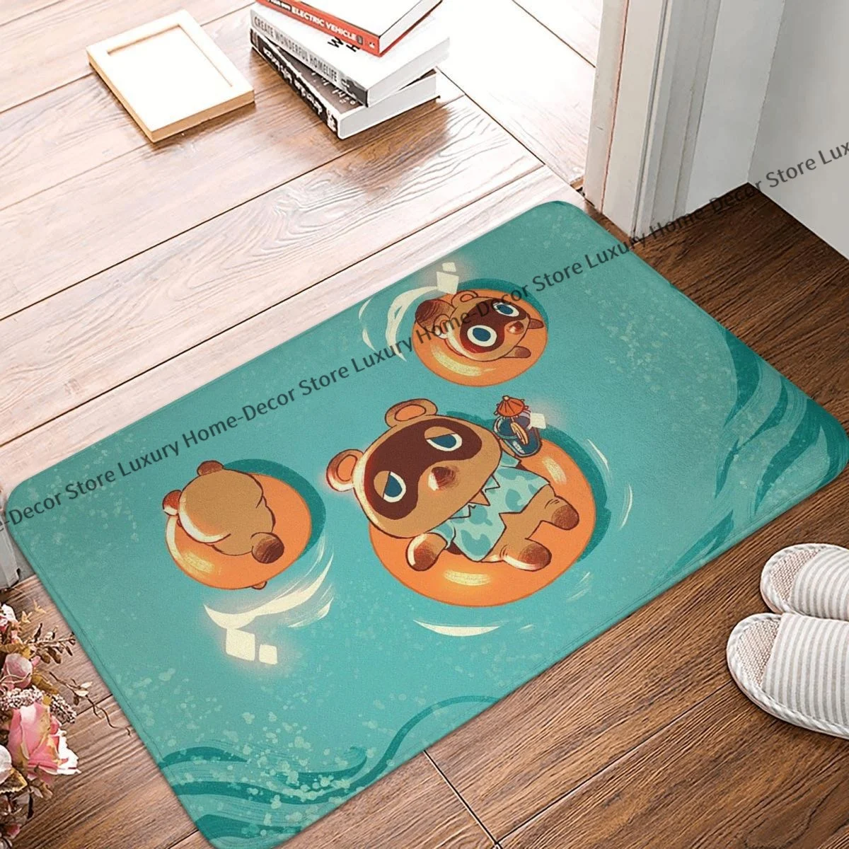 

Animal Crossing: New Horizons Non-slip Doormat Swimming Bath Kitchen Mat Prayer Carpet Flannel Pattern Decor