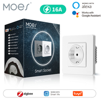 MOES Tuya ZigBee Wall Socket EU Embedded Outlet Energy Smart Monitor Indicator App Remote Control Works With Alexa Google Home