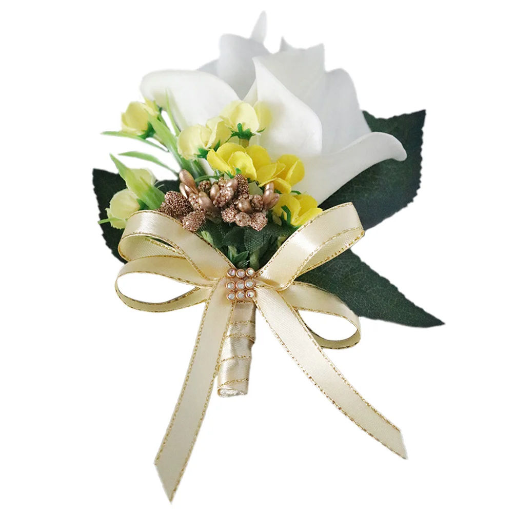 

Artificial Flower Corsage Elegant Simulation Brooch Wedding Photographic Prop Bridegroom Bridesmaid Men Fashion Accessory