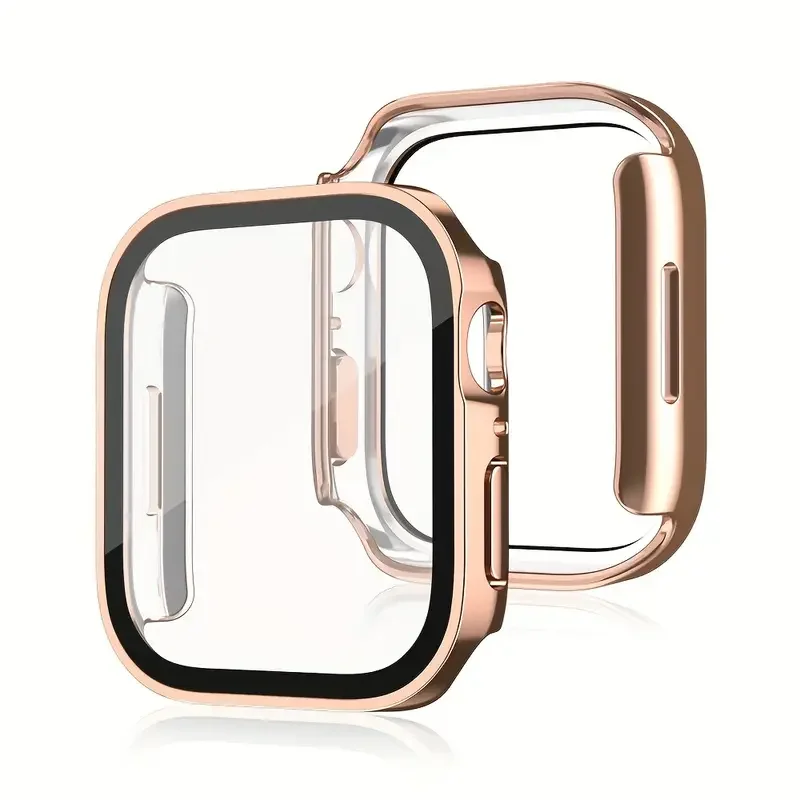 Glas + Abdeckung für Apple Watch Gehäuse Serie 9 8 7 6 5 4 SE 44 mm 40 mm 41 mm 45 mm gerade Kante Displayschutzfolie Apple Watch Zubehör