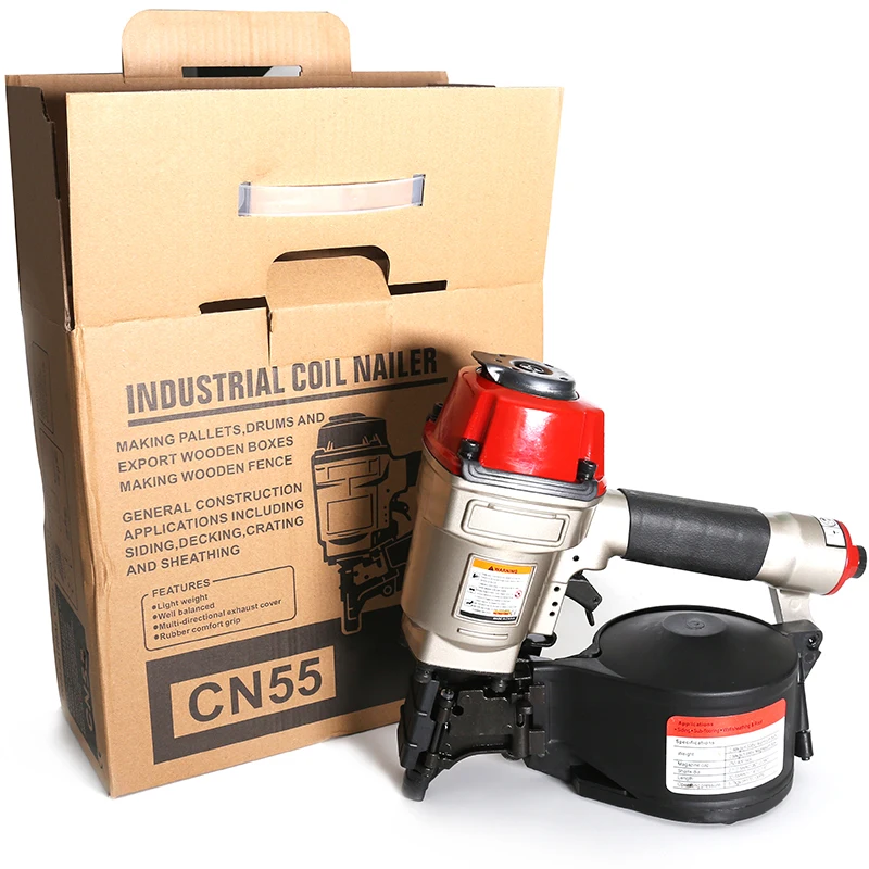 Imagem -02 - Industrial Air Coil Nailer para Paletes Cercas Pneumático Pistola de Pregos Heavy Duty Telhado Profissional Max Design Cn55