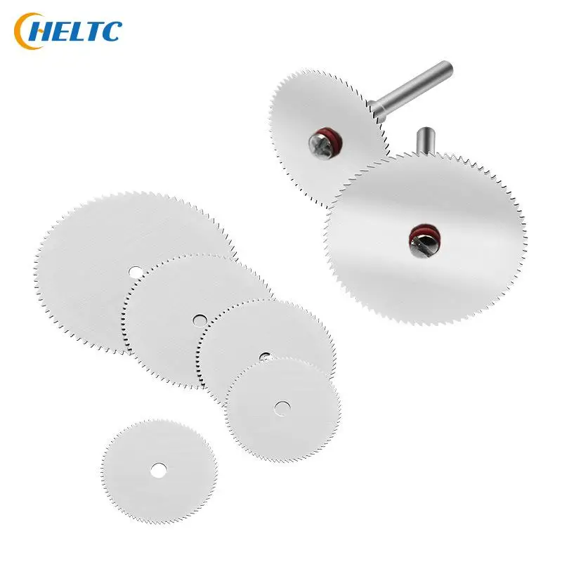 6Pcs/set Stainless Steel Slice Metal Cutting Disc With 1 Mandrel For Dremel Rotary Tools 16/18/22/25/32mm Cutting Disc Tools