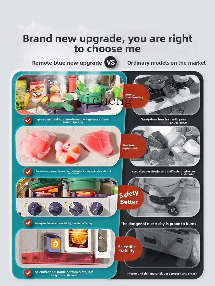 ZZ Regalo di compleanno per ragazza per bambini Giocattoli da cucina Giochi di finzione Simulazione di cucina Pentole per ragazze di età compresa tra 3 e 6 anni