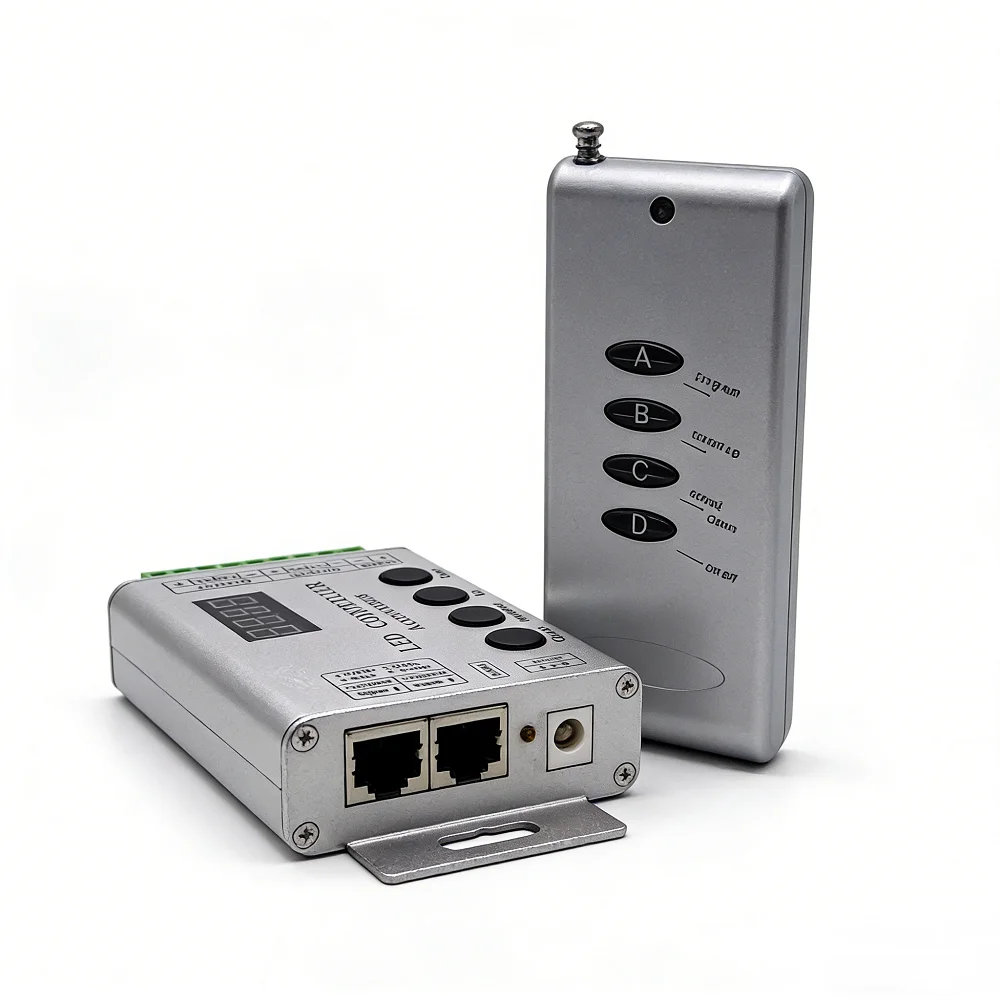 

Программируемый RGB-контроллер для светодиодных лент DC5V-24V HC008 с 4 кнопками, 133 режима эффектов, диммер для светодиодных лент WS2812, WS2811, 2801.