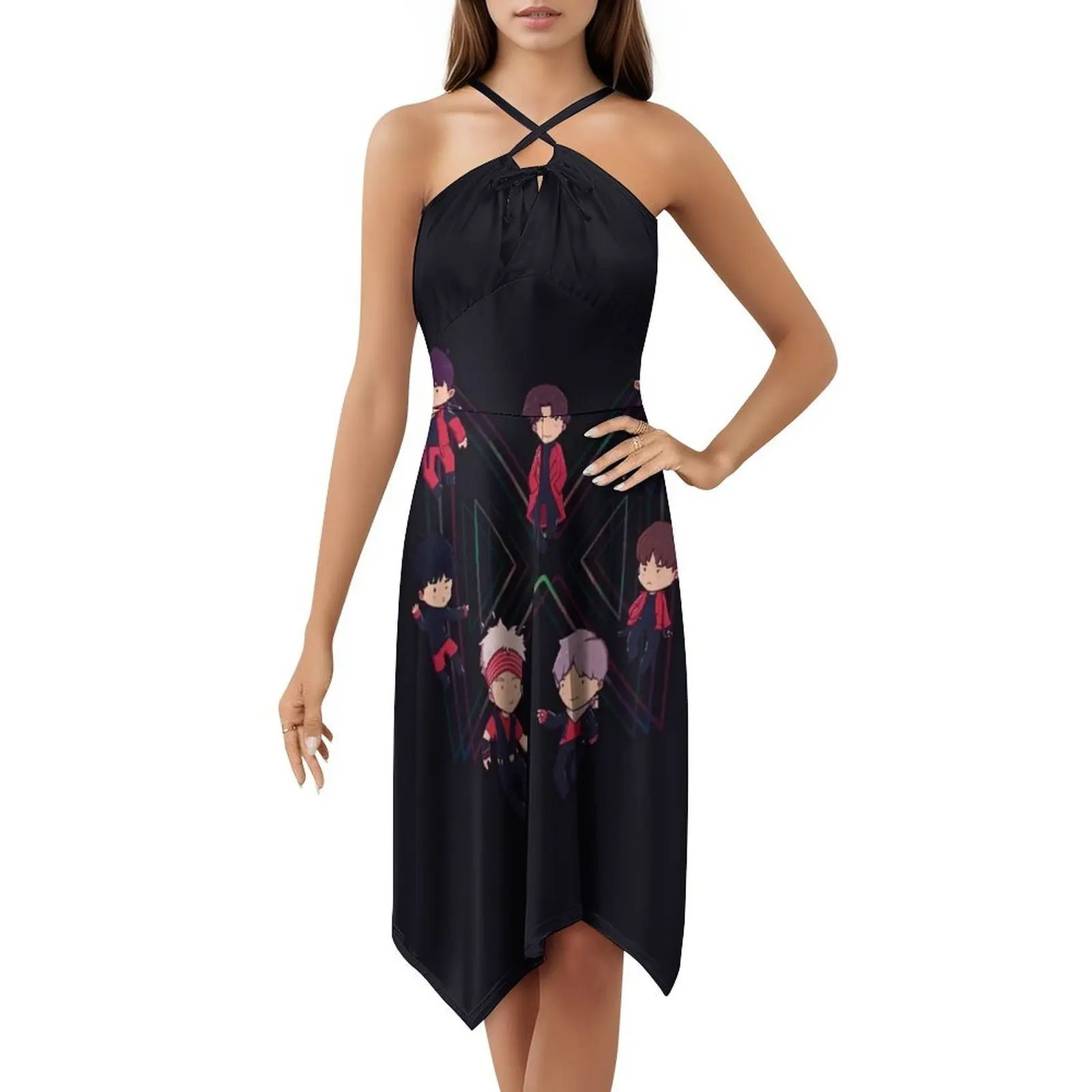 فستان Monsta X Boho Chic أنيق أنيق لحفلات الزفاف على الشاطئ فستان Kpop K Pop Monstax Monsta X Jooheon Im فستان سهرة للنساء