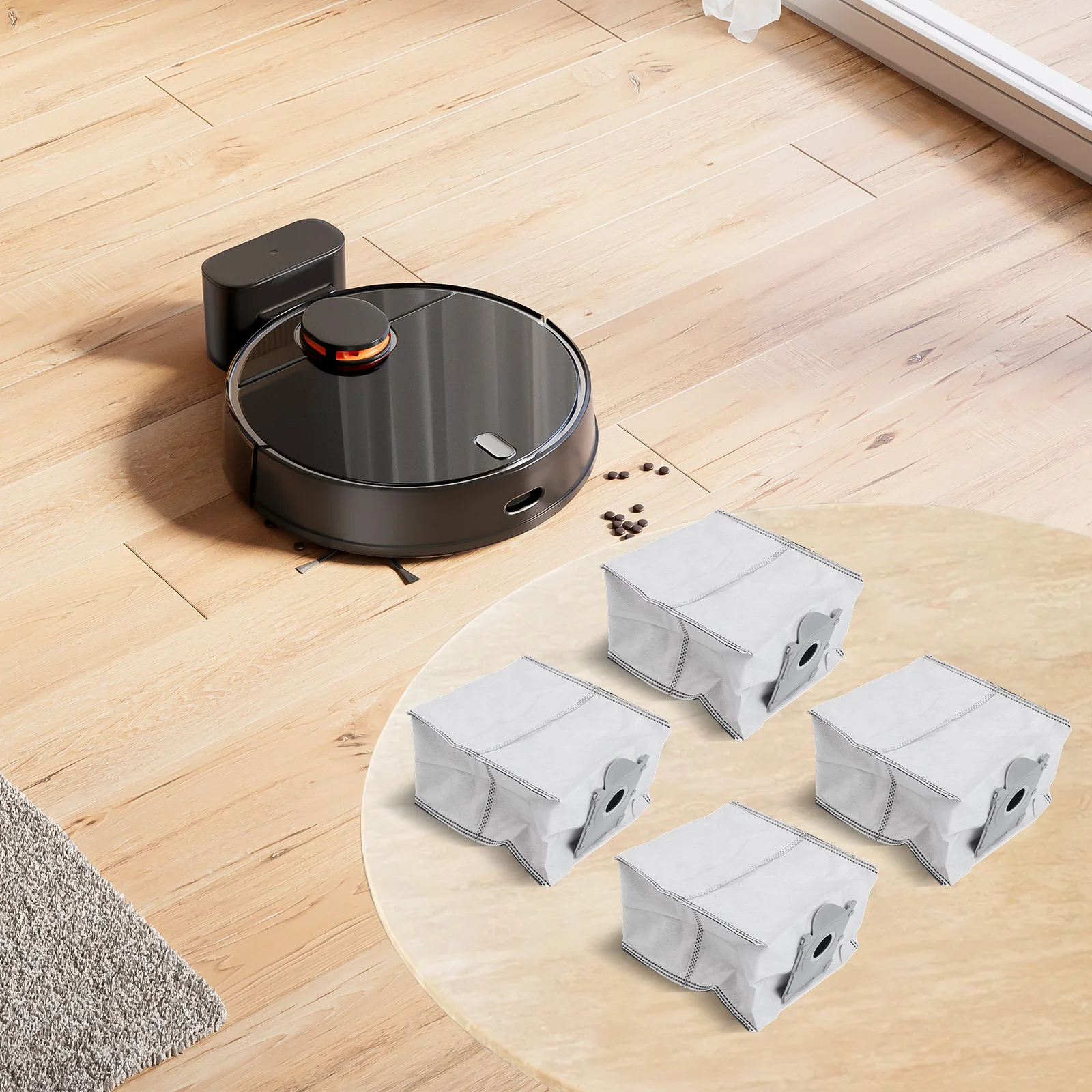 

Усовершенствованные фильтрующие мешки для робота-пылесоса: простая установка, гигиеничное удержание пыли, как показано на фото