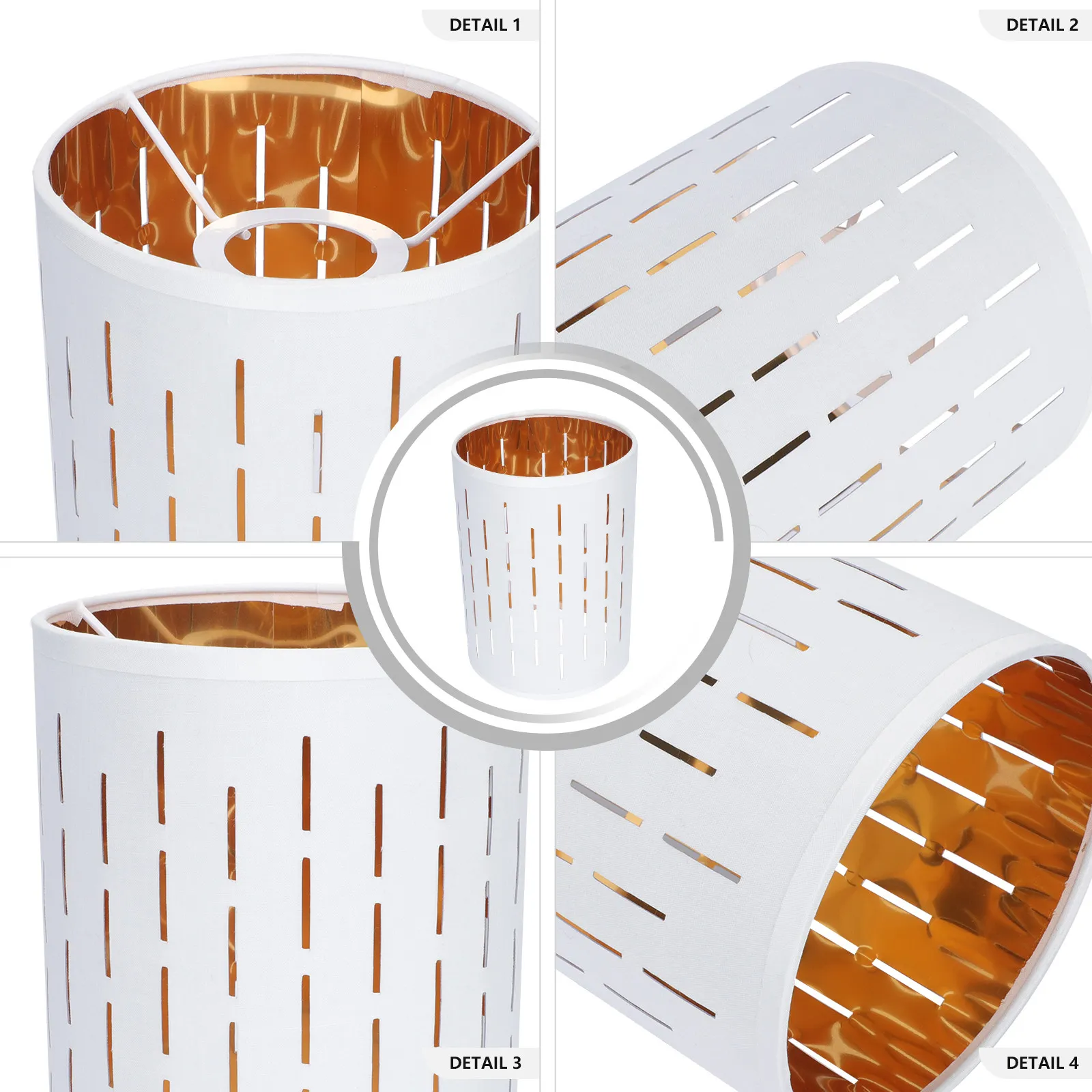 Modern Hollow Round Lampshade for Home Decor – Soft Eye-Friendly Cloth and Metal Light Fixture