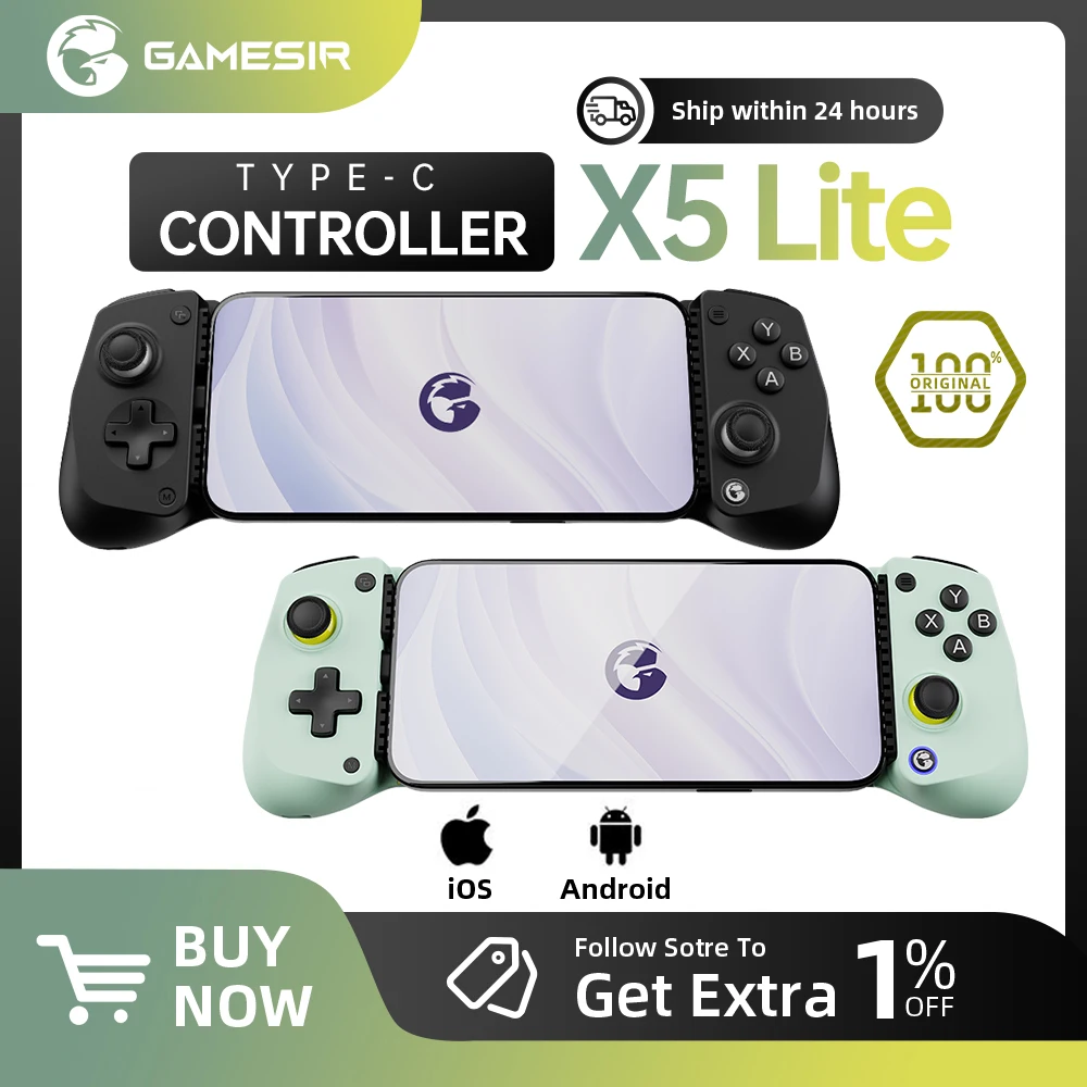 GameSir X5 Lite Mobile Gamepad For IPhone Android Phone Game Controller For Xbox Layout Game Hall Effect Joystick
