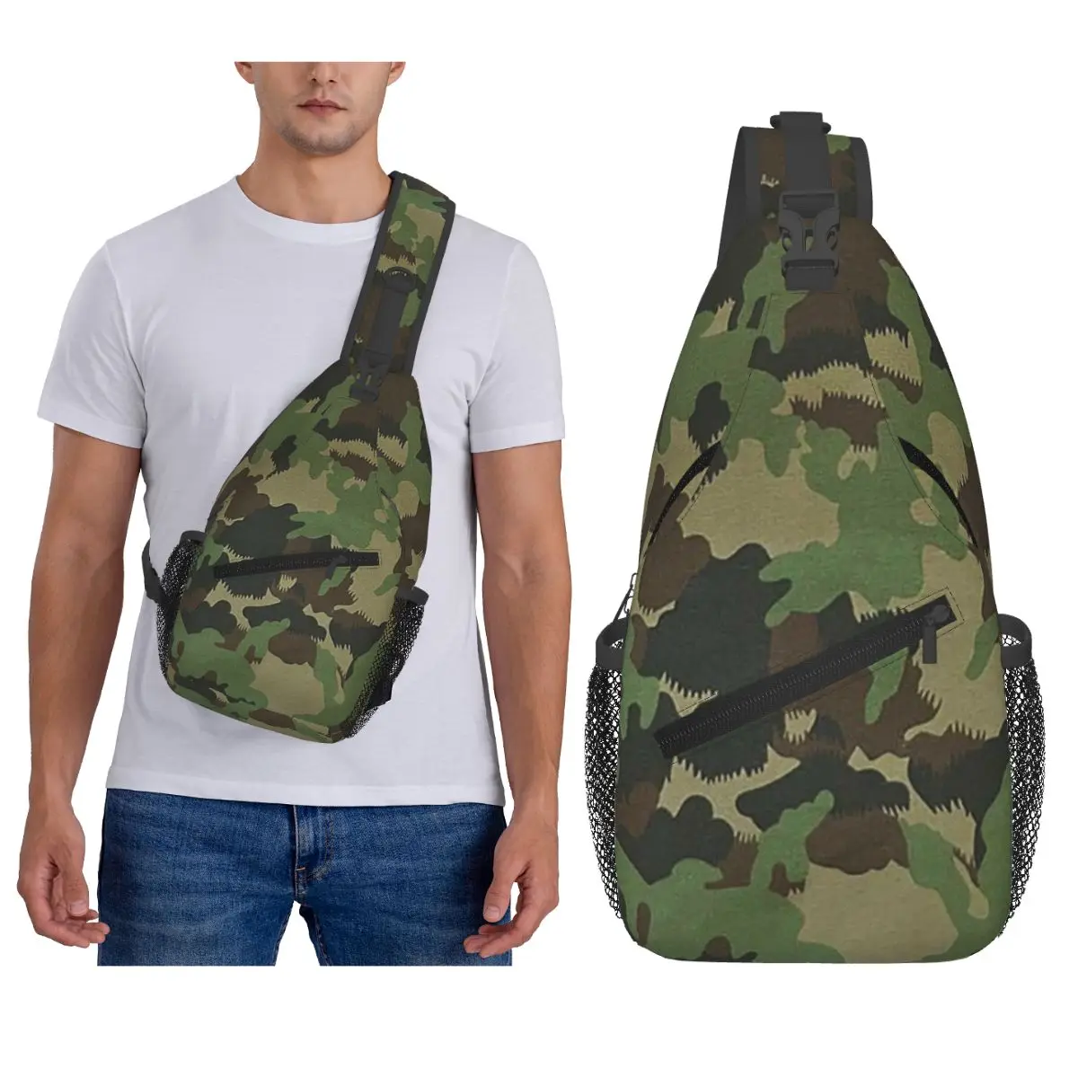 TAZ 90 Swiss Camo Military Tactical Gear Army Camouflage Chest Bag Men Sling Crossbody Backpack Chest Bag Daypack Shoulder Bag