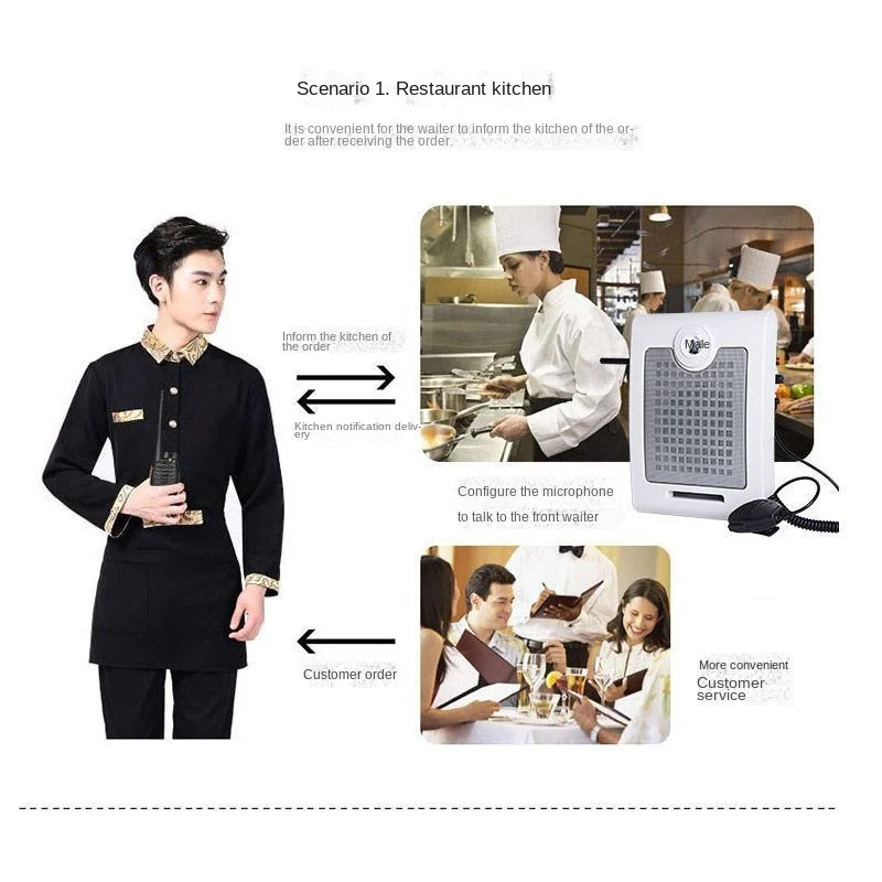 Walkie talkie speaker, high-power amplifier, kitchen earphone microphone, school wireless speaker, restaurant, restaurant