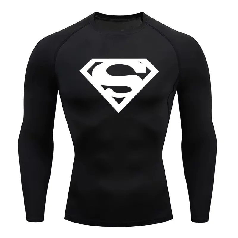 Men's Running Compression Long-Sleeve Sports T-Shirt, Fitness, Men's Jogging Sports Set, Top
