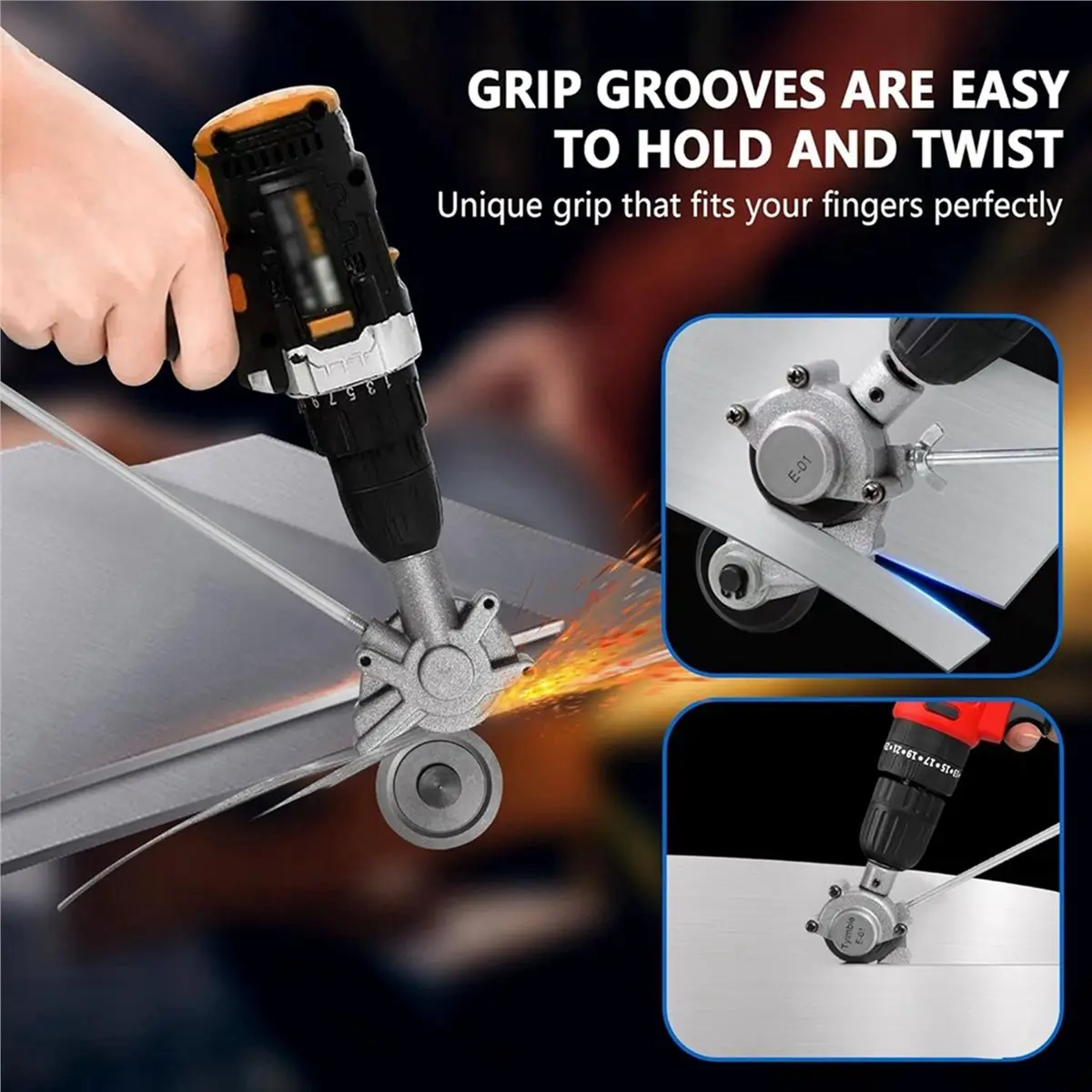 A50U Electric Drill Plate Cutter - Efficient Metal Shears Attachment for Effortless Cutting of Iron, Steel, Copper, Aluminum