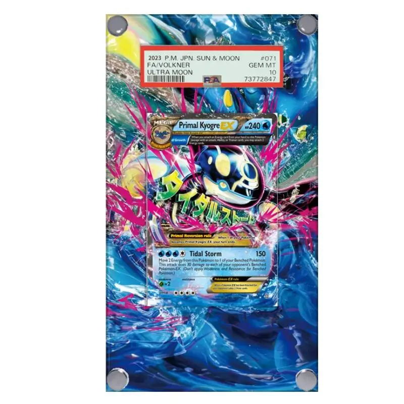 عرض بطاقات البوكيمون PTCG Primal Kyogre v MAX مجموعة ألعاب أنيمي توسيع الهدايا الفنية ألعاب حافظة واقية من الأكريليك ذاتية الصنع