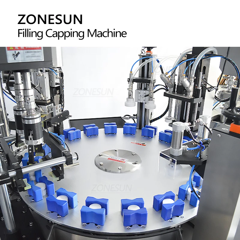 ZONESUN Filling and Capping Machine ZS-SRFC Automatic Paste Cream Bottle Filler Emulsion Facial Mask Cosmetics Production