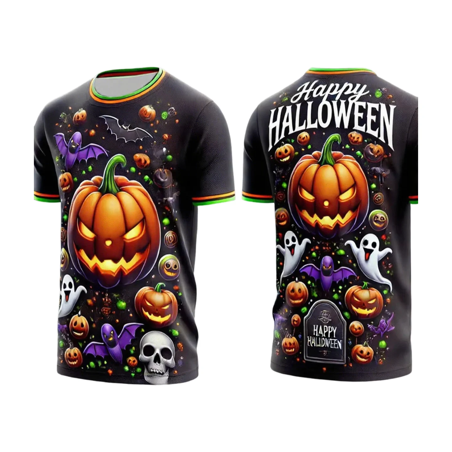 اليقطين الجرافيك ثلاثية الأبعاد طباعة الرجال المرأة تي شيرت هالوين موضوع الأسرة حفلة قصيرة الأكمام تيز كبيرة الحجم الجولة الرقبة للجنسين الملابس