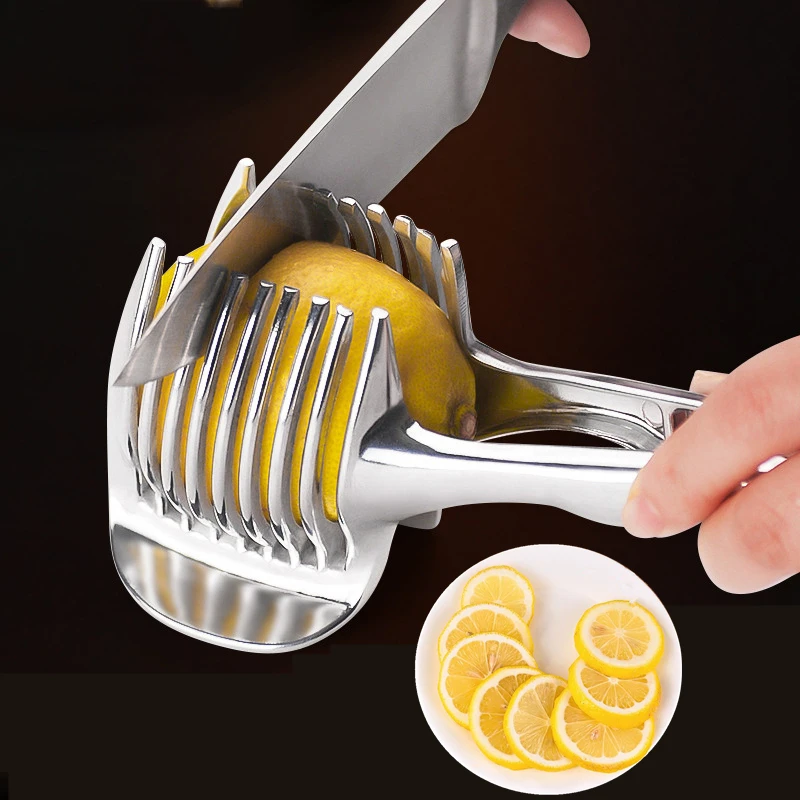 

Stainless Steel Kitchen Handheld Orange Lemon Slicer Tomato Cutting Clip Fruit Slicer Onion Slicer Kitchen Cutter Accessorie
