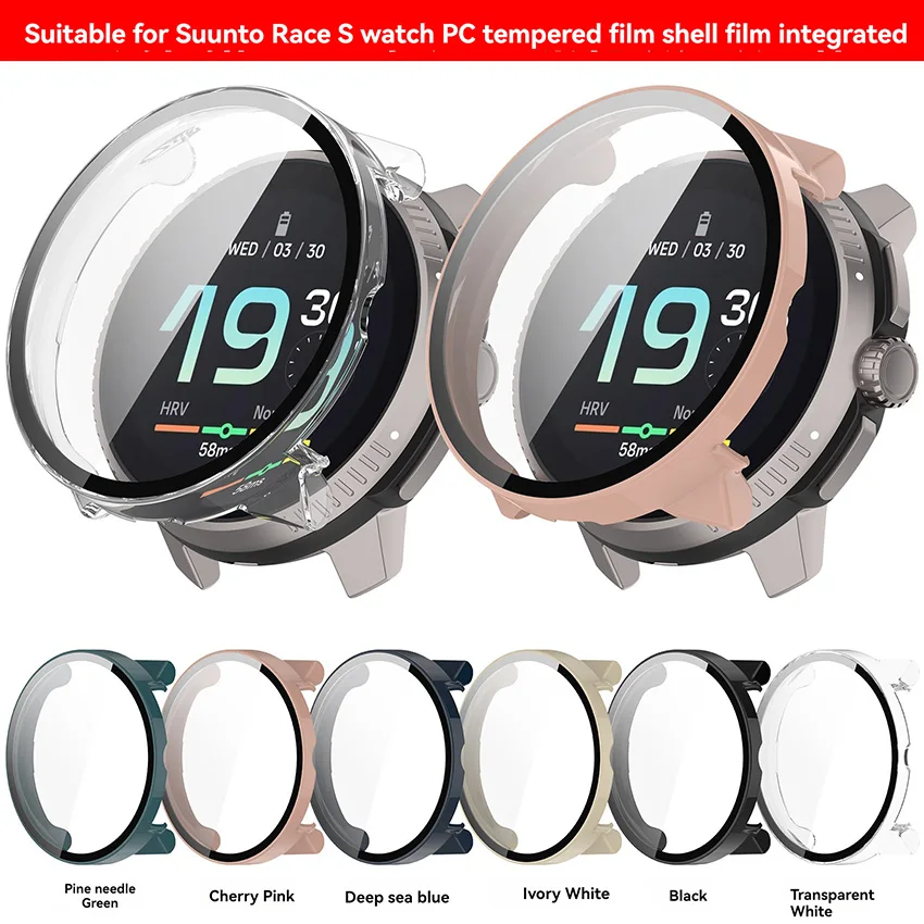 For SUUNTO Race/Race S Protective Case With Screen Tempered Glass Film Smart Watch Assecceries