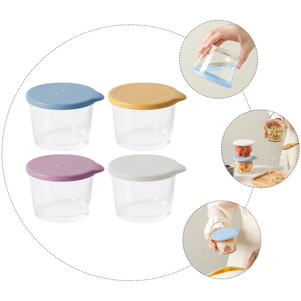 

4Pcs Safety Pe Glass Material Fruit Storage Box Multi-Functional Sealing Food Container for Healthy Lifestyle Fruit Storage Box