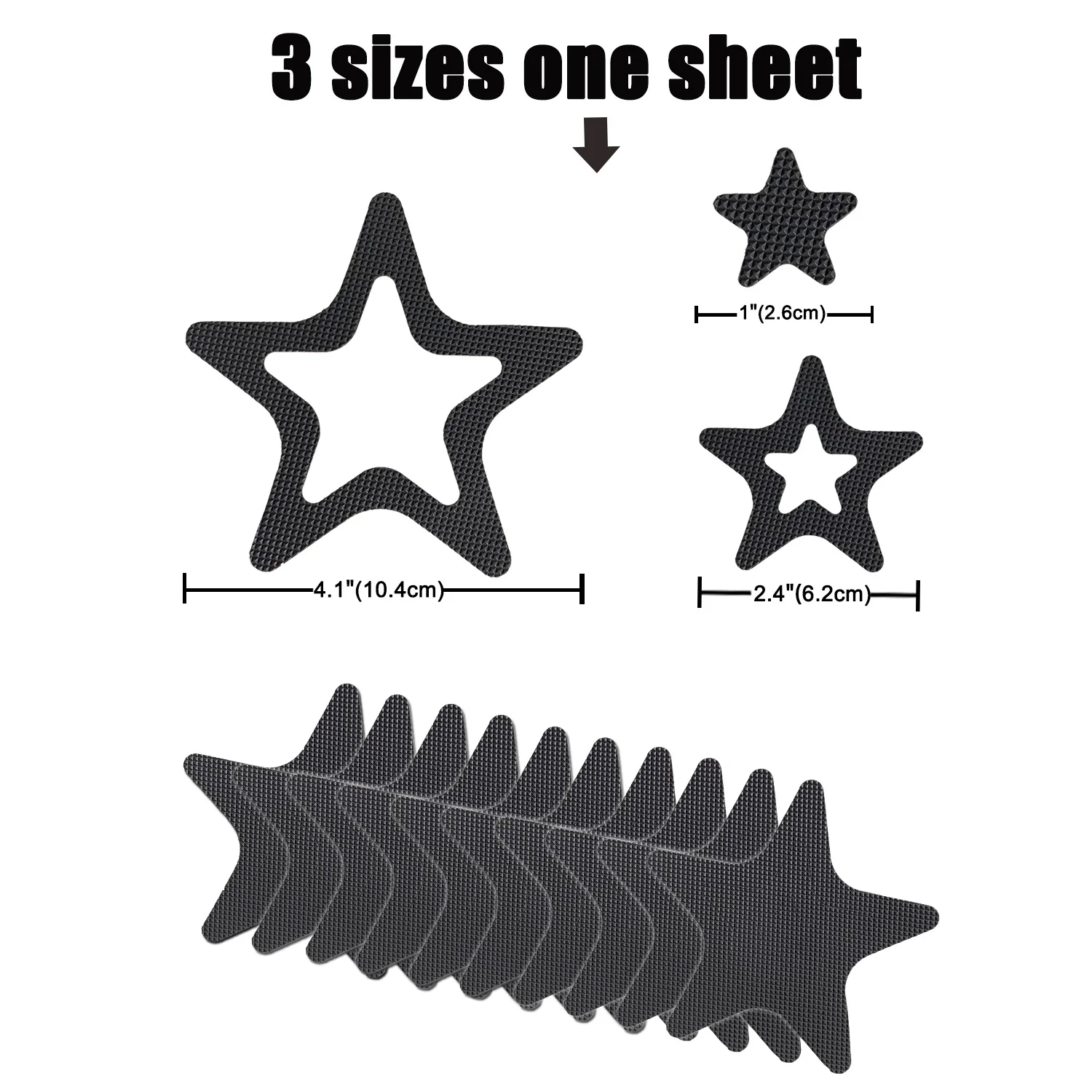 10PCS Five-pointed star Non Slip Bathtub Stickers