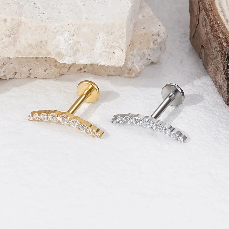 1 Stück G23 Titan Ohr Tragus Ohrstecker Innengewinde CZ Kristall Labret Ring Knorpel Helix Piercing Körperschmuck 16G – Detail 12