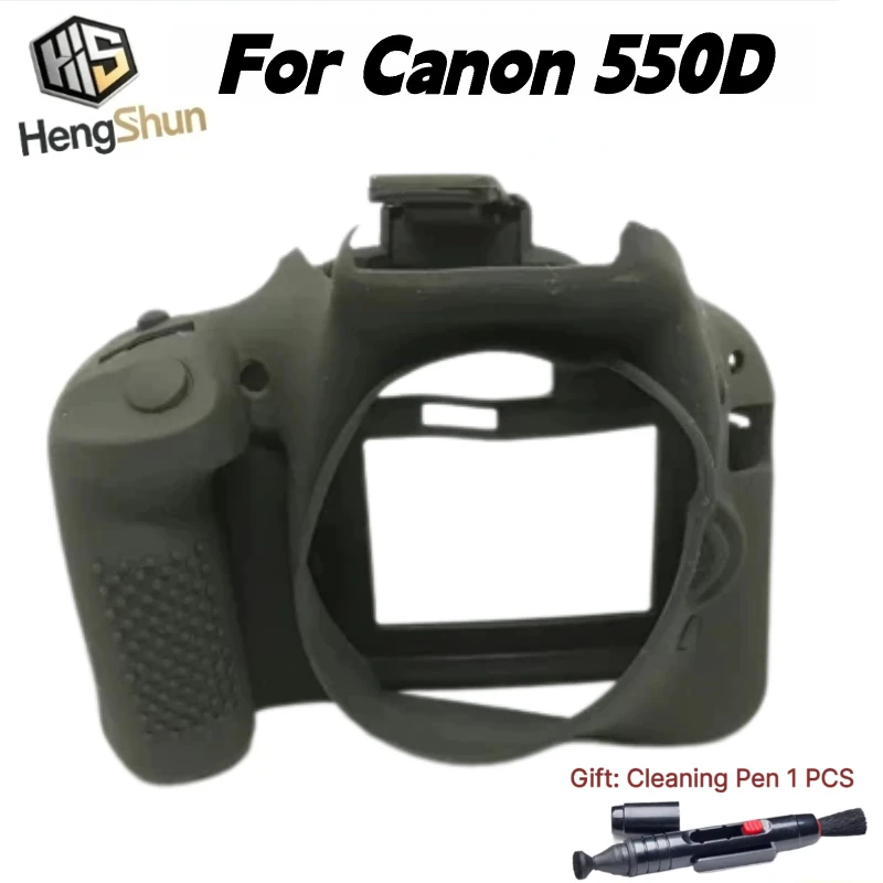 For  Canon EOS 550D DSLR Soft Silicone Protector Cover Skin Case Camera Bag Anti-drop Portable case +1 PCS Free Cleaning Pen