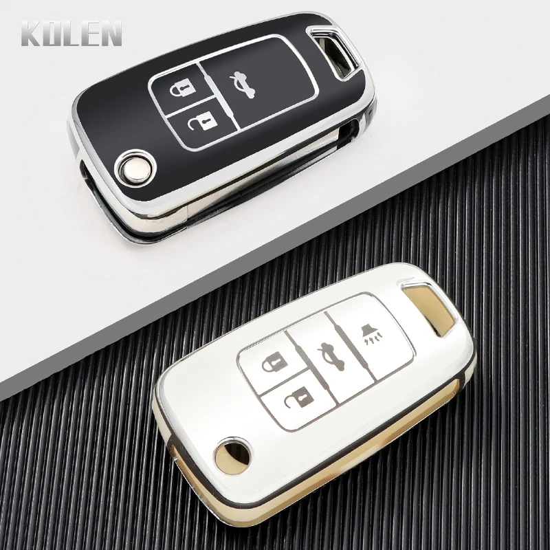 TPU Car Key Case Cover Shell Fob For Chevrolet Cruze Impala Camaro Garna Equinox Volt Yakista AVEO Impala GMC Terrain Keychain